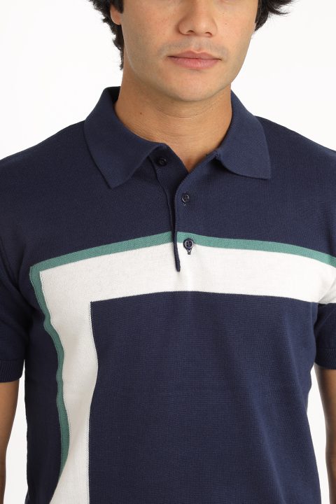 Polo Shirt Regular Fit Knitted Dark Blue - Image 2