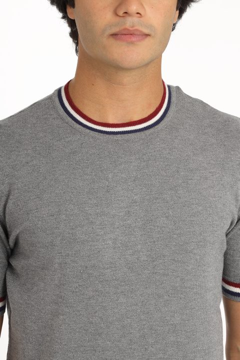 Regular Fit T-Shirt Knitted Gray - Image 2