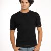 Regular Fit Knitted T-Shirt Black