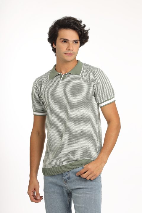 Polo Shirt Regular Fit Knitted Green