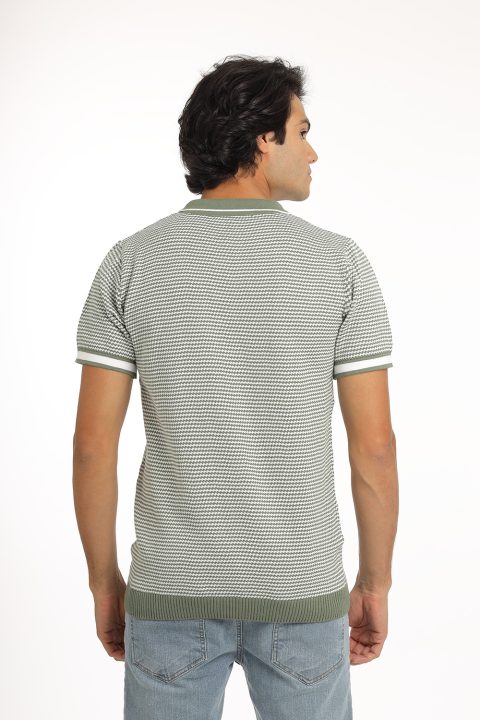 Polo Shirt Regular Fit Knitted Green - Image 3