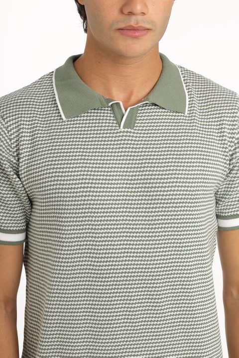 Polo Shirt Regular Fit Knitted Green - Image 2