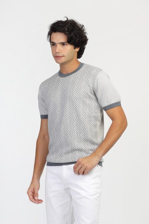 Regular Fit T-Shirt Knitted Gray