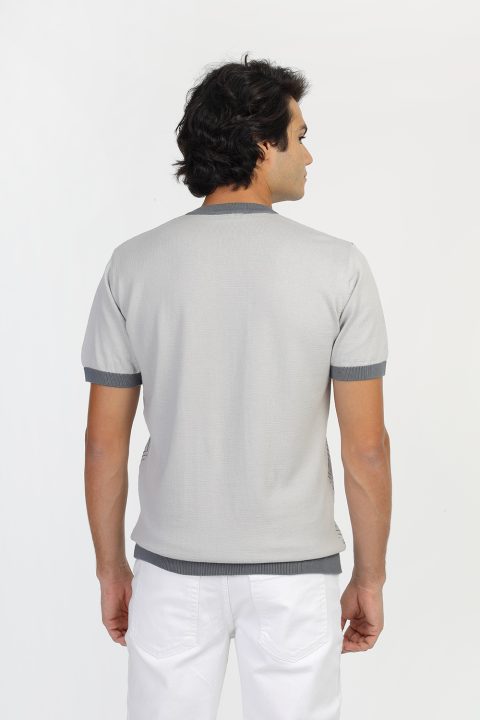 Regular Fit T-Shirt Knitted Gray - Image 3