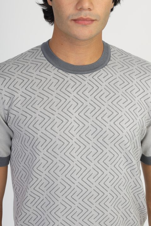 Regular Fit T-Shirt Knitted Gray - Image 2