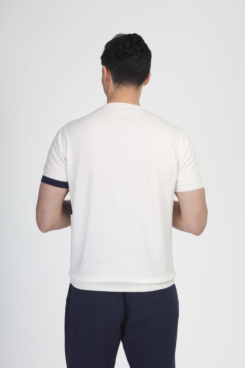 Regular Fit T-Shirt Knitted Off White - Image 3