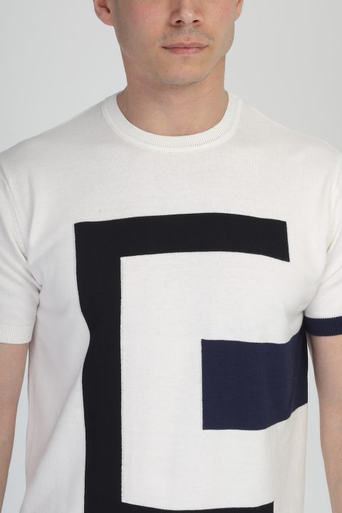 Regular Fit T-Shirt Knitted Off White - Image 2