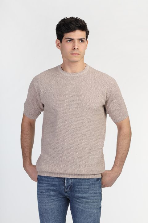 Regular Fit T-Shirt Knitted Beige