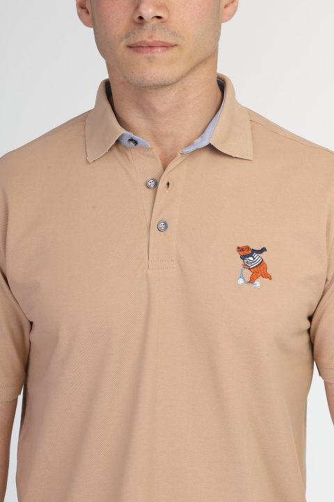 Polo Shirt Regular Fit Beige - Image 2