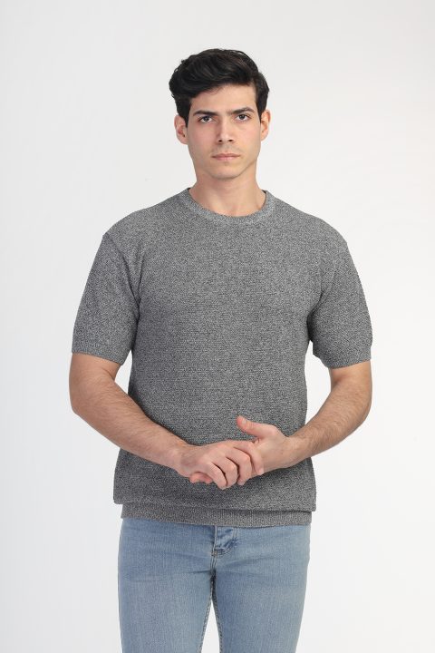 Regular Fit T-Shirt Knitted Gray