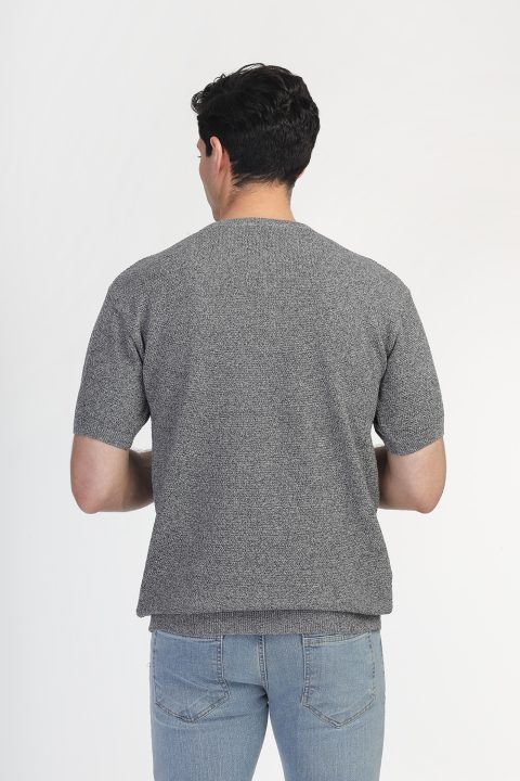 Regular Fit T-Shirt Knitted Gray - Image 3