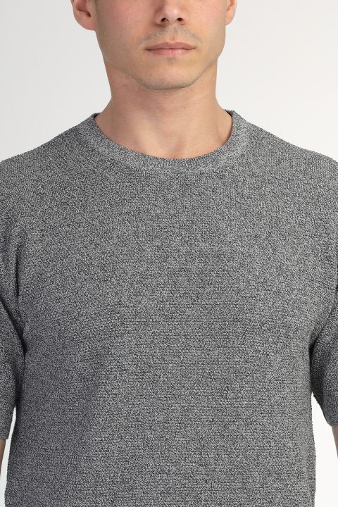 Regular Fit T-Shirt Knitted Gray - Image 2