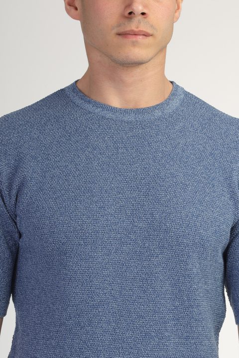 Regular Fit T-Shirt Knitted Blue - Image 2