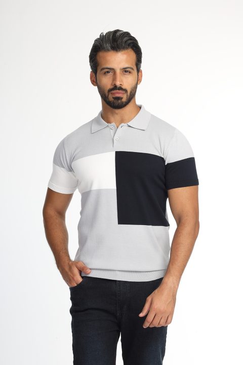 Polo Shirt Regular Fit Knitted Gray