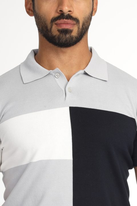 Polo Shirt Regular Fit Knitted Gray - Image 2