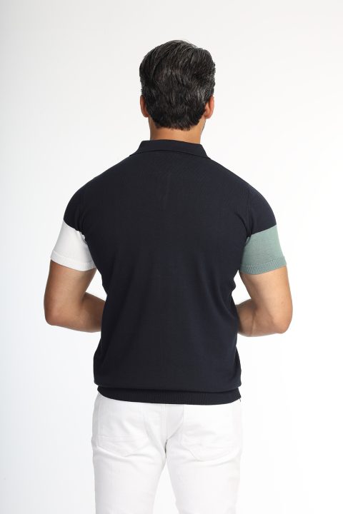 Polo Shirt Regular Fit Knitted Dark Blue - Image 4