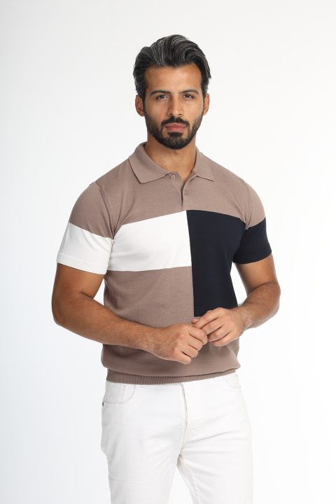 Polo Shirt Regular Fit Knitted Beige