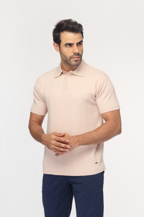 Polo Shirt Regular Fit Knitted Beige