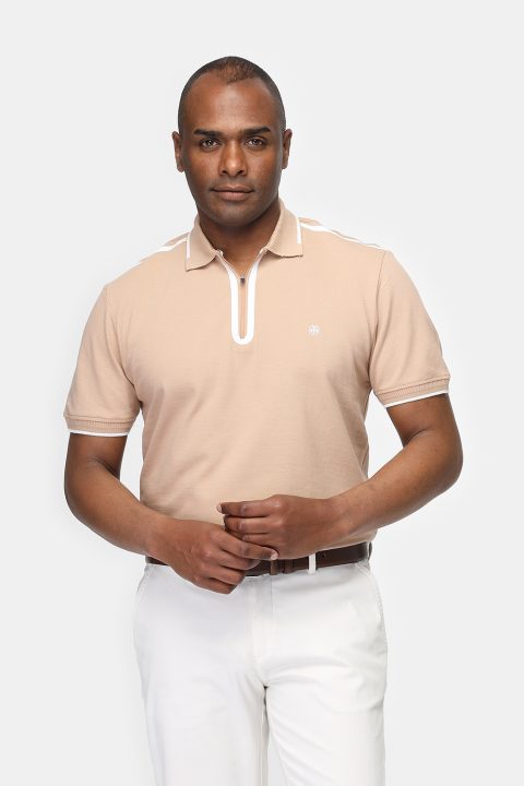 Polo Shirt Regular Fit Beige - Image 3