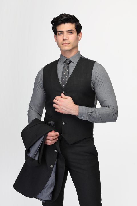 Slim Fit Suit Black - Image 3