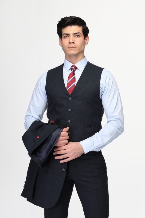 Slim Fit Suit Dark Blue - Image 3