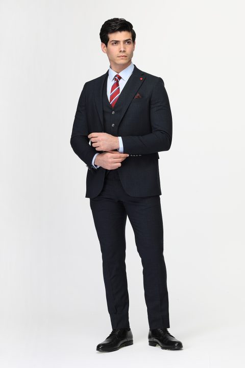 Slim Fit Suit Dark Blue