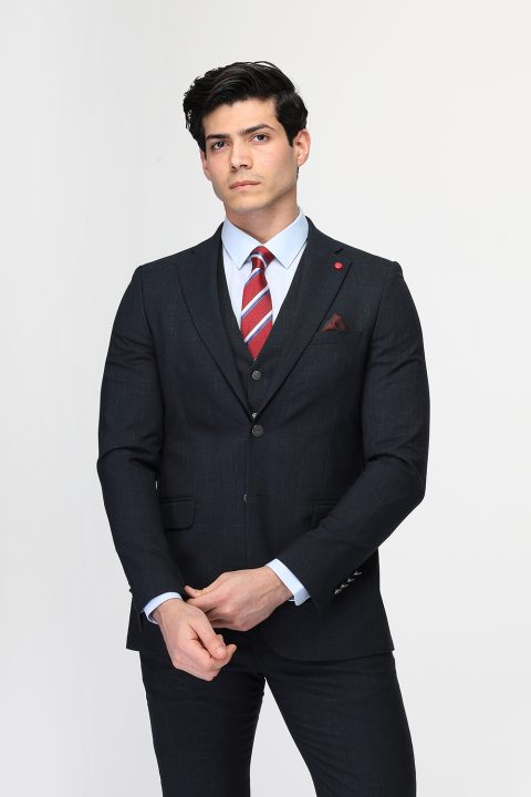 Slim Fit Suit Dark Blue - Image 4