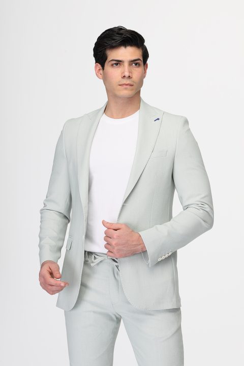 Slim Fit Suit Light Green - Image 4