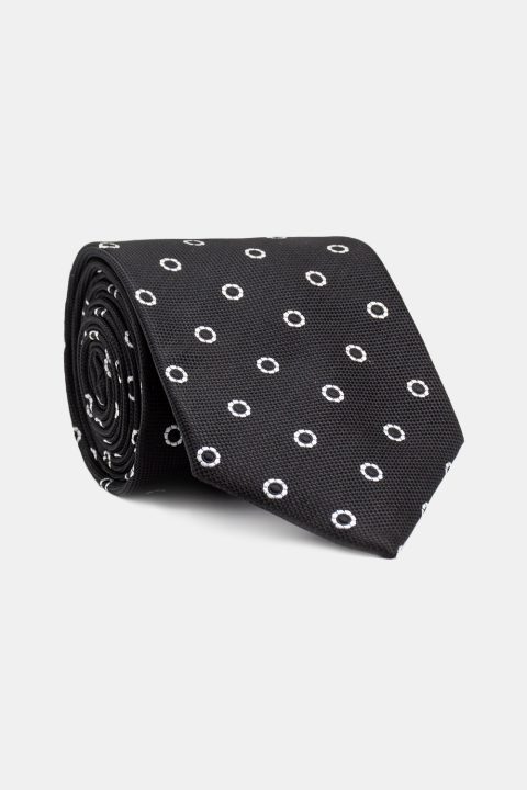 Jacquard Tie 7 cm Black
