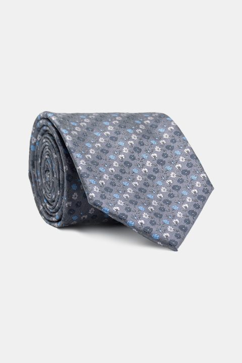 Jacquard Tie 7 cm Gray