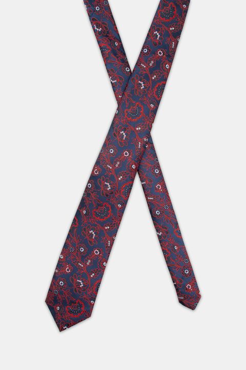 Jacquard Tie 7 cm Dark Blue - Image 2