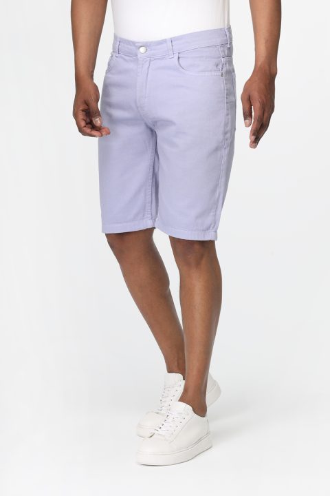 Regular Fit Jeans Short Light Purple - Image 3