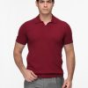 Polo Shirt Regular Fit Knitted Maroon