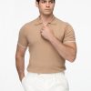 Polo Shirt Regular Fit Knitted Beige