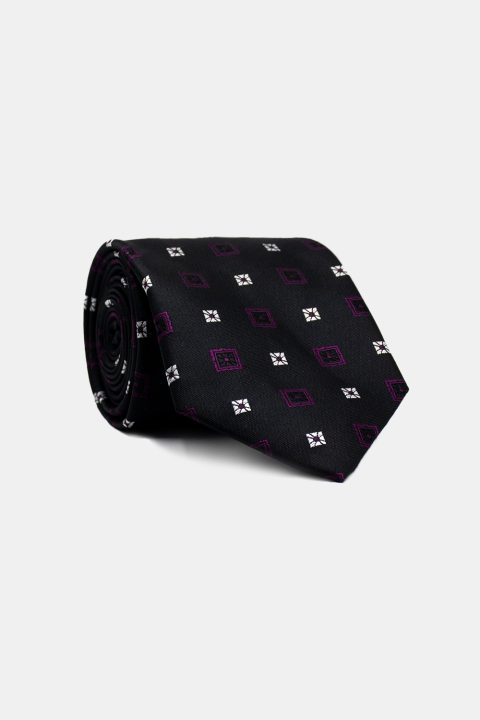 Jacquard Tie 7 cm Black