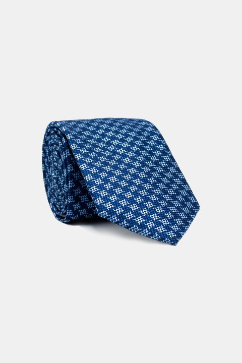 Jacquard Tie 7 cm Blue
