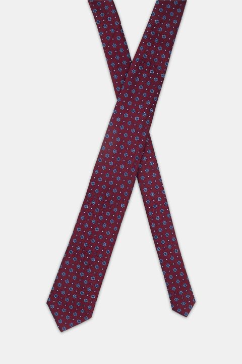 Jacquard Tie 7 cm Maroon - Image 2