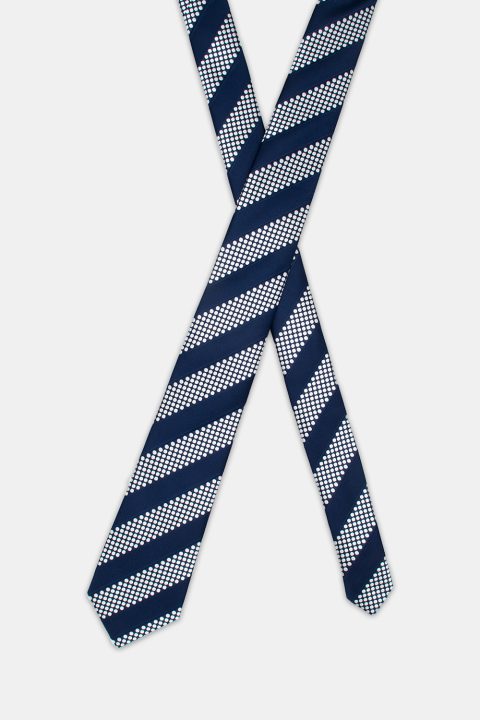 Stripe Tie 7 cm Dark Blue - Image 2