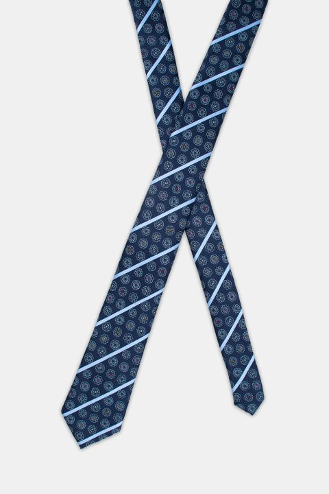 Stripe Tie 7 cm Dark Blue - Image 2
