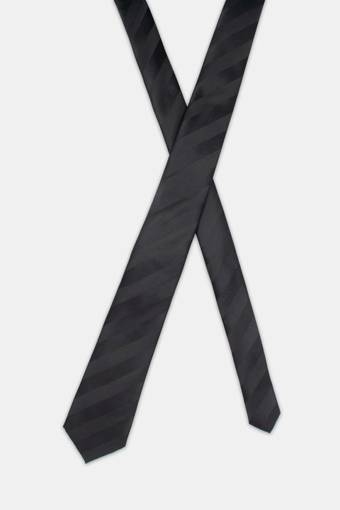 Stripe Tie 7 cm Black - Image 2