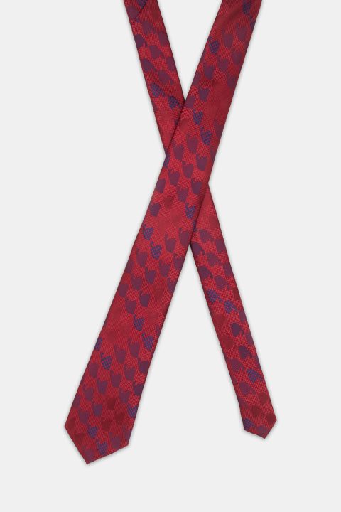 Jacquard Tie 7 cm Maroon - Image 2