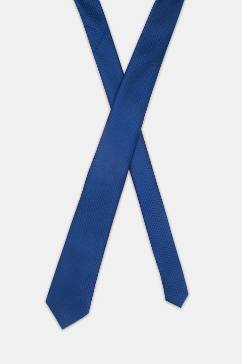 Jacquard Tie 7 cm Dark Blue - Image 2