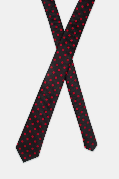 Jacquard Tie 7 cm Black - Image 2