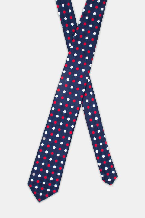 Jacquard Tie 7 cm Dark Blue - Image 2