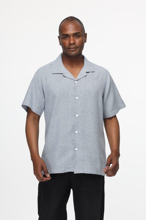 Relax Fit Shirt Half Blue