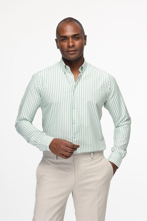 Slim Fit Shirt Light Green - Image 3