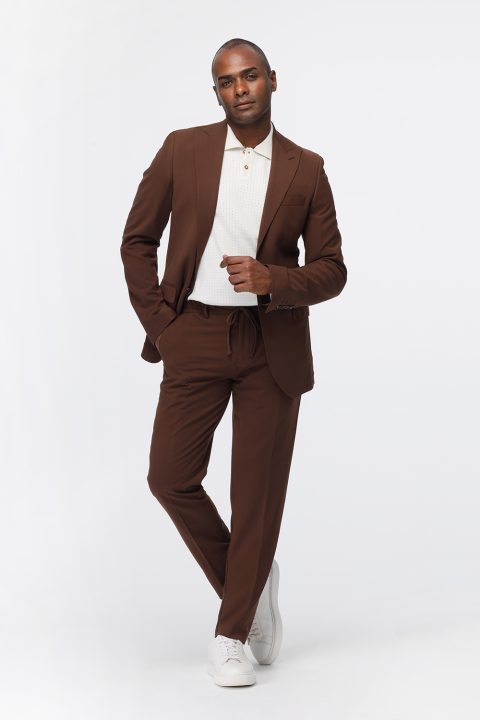 Slim Fit Suit Brown - Image 3