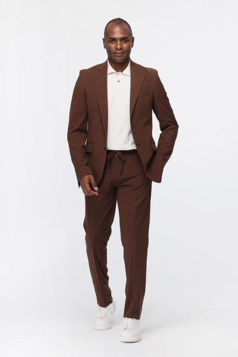 Slim Fit Suit Brown