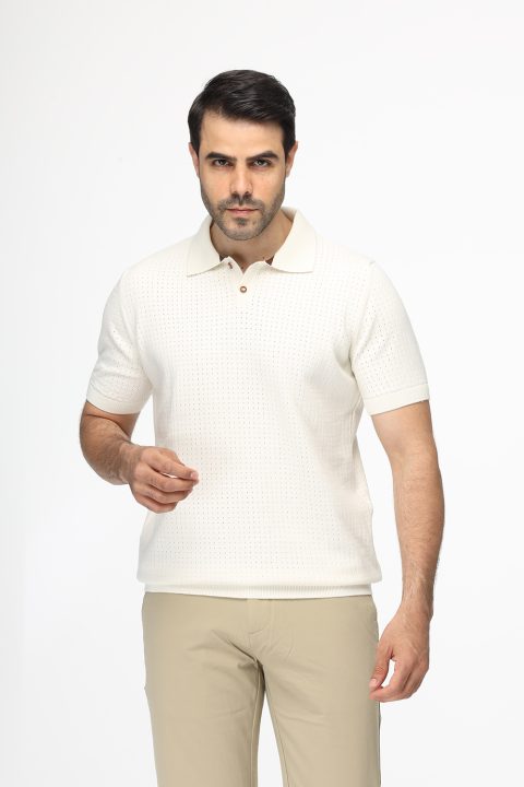 Polo Shirt Regular Fit Knitted Beige
