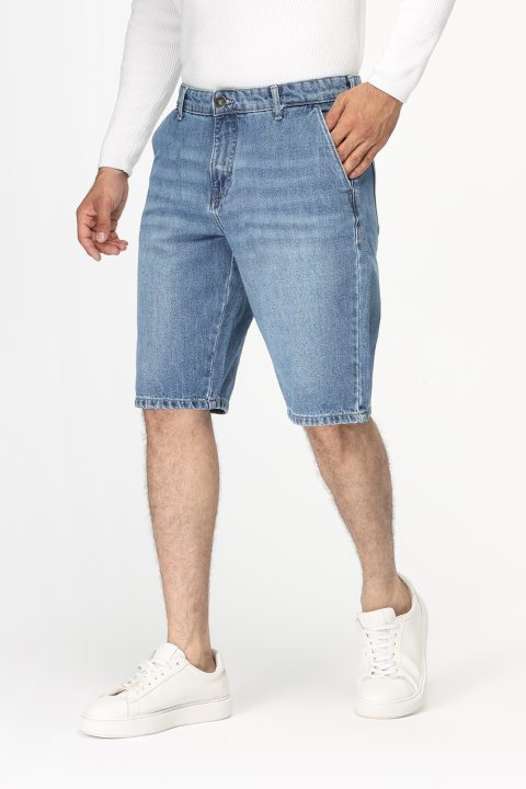 Regular Fit Jeans Short Light Blue - Image 3